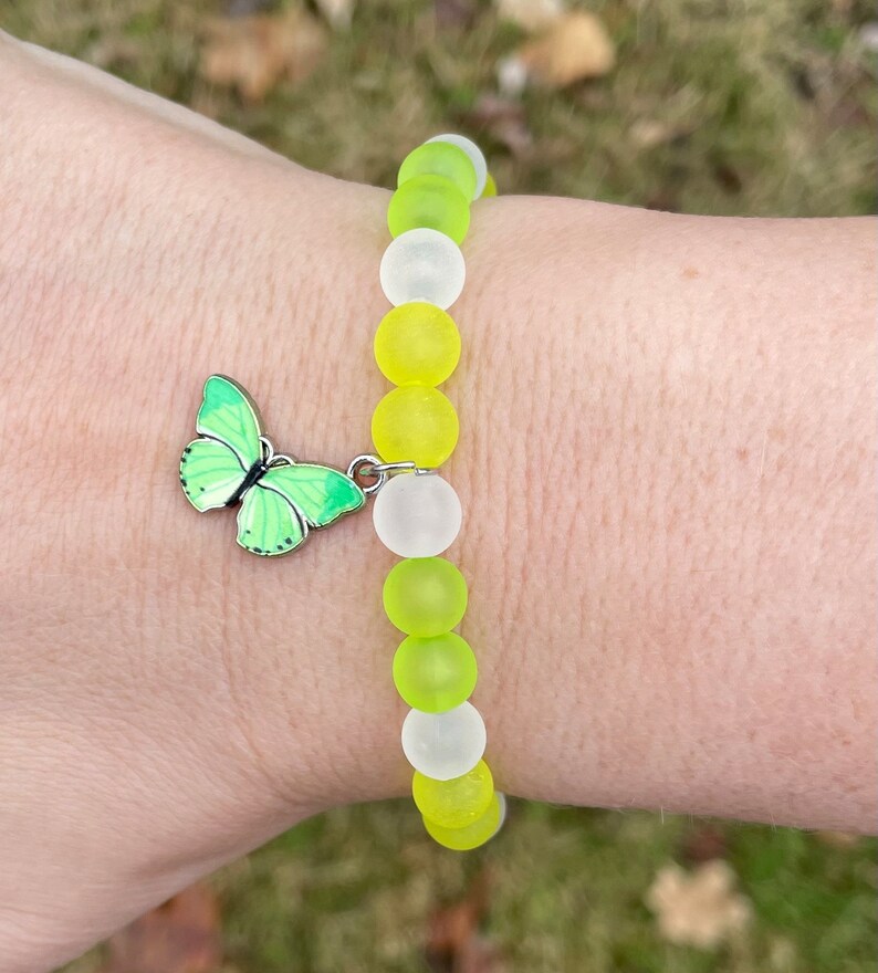 Soft Beaded Butterfly Bracelet Etsy