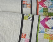 handmade baby quilt . quilted baby blanket . 35.5 x 50 . nursery decor