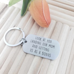 Step Dad Fathers Day Gifts, Bonus Dad Gift, Stepdad Gifts, Step Dad Keychain, Landing My Mom, Funny Step Dad Gifts, Bonus Dad Father’s Day