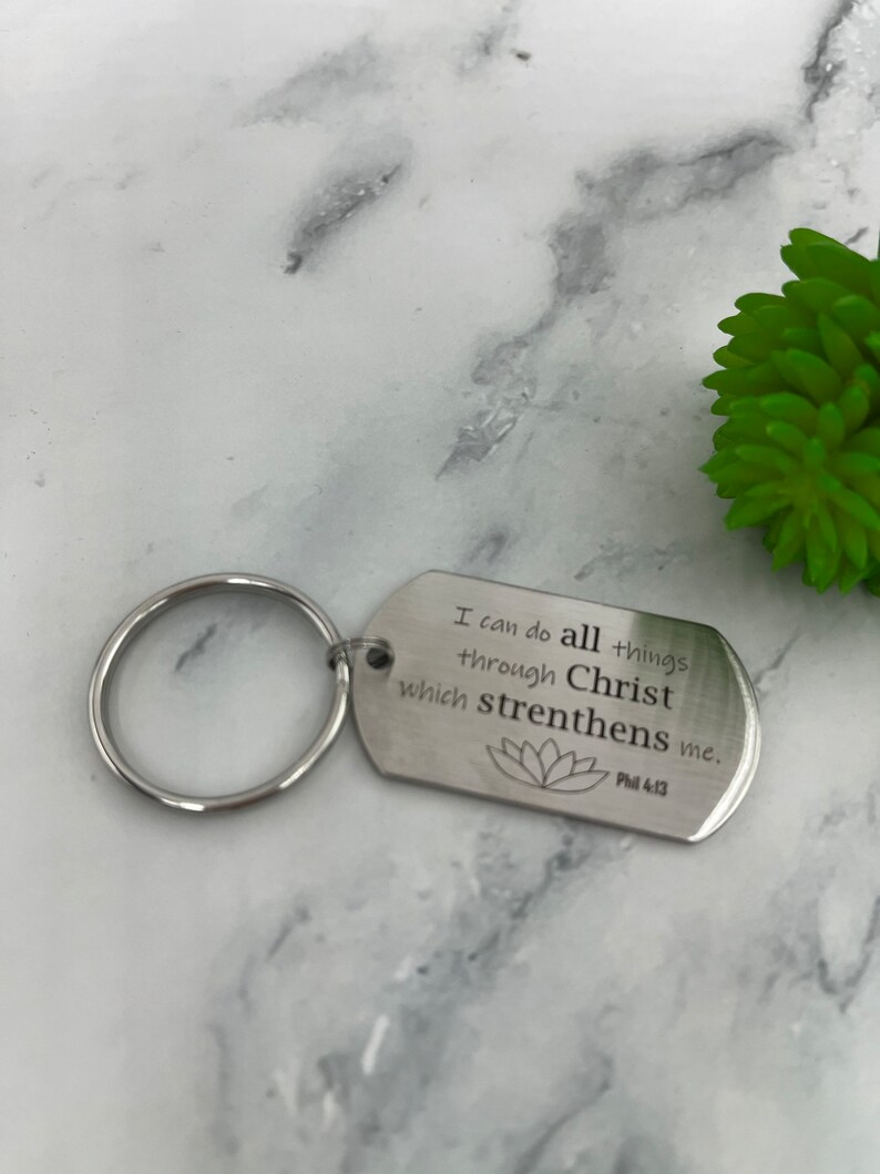 Christian Keychain, Philippians 413, I Can Do All Things Through