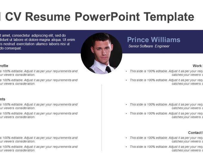Visual CV Resume Powerpoint Template - Etsy