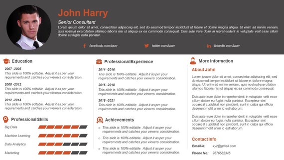 Self Introduction Powerpoint Template - Etsy