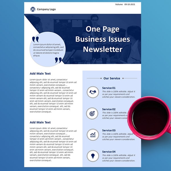 Powerpoint Newsletter Template Etsy Powerpoint Newsletter Template Etsy