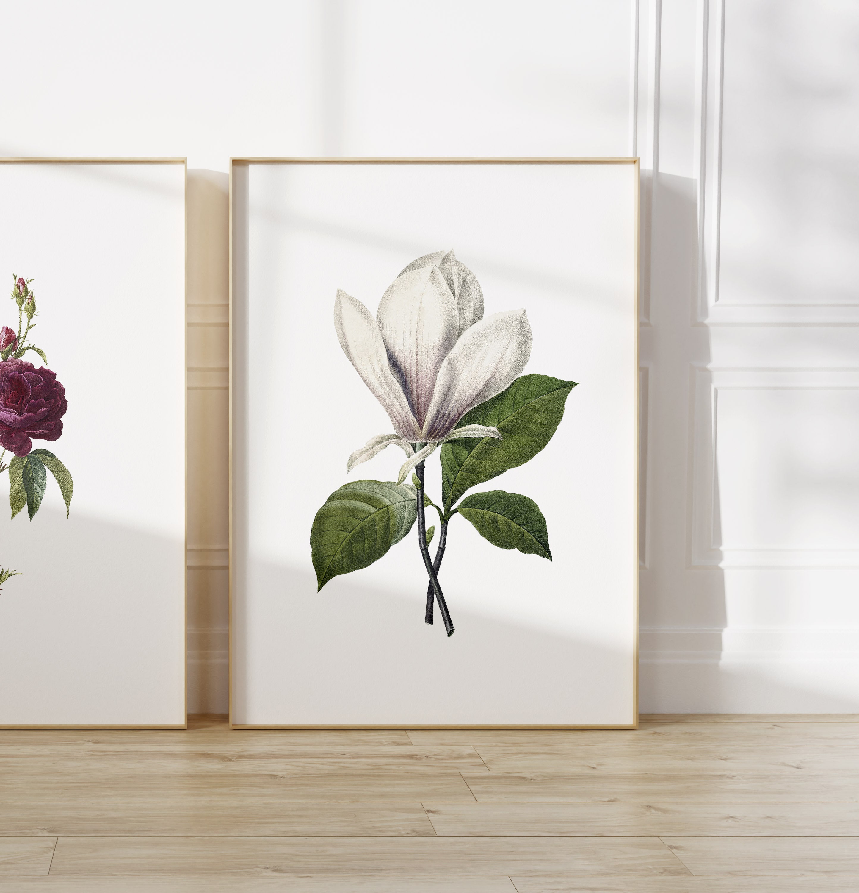 Magnolia Flower Drawing Printable Wall Art High Resolution Digital File