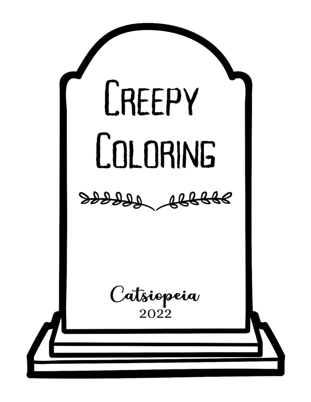 30 Pages Creepy Coloring Book, Spooky Coloring Book, Horror Coloring