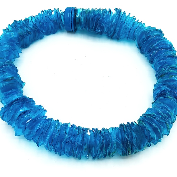 Collier de bouteilles en plastique, bijoux en plastique recyclés faits à la main, collier en plastique recyclé unique, bijoux refacto