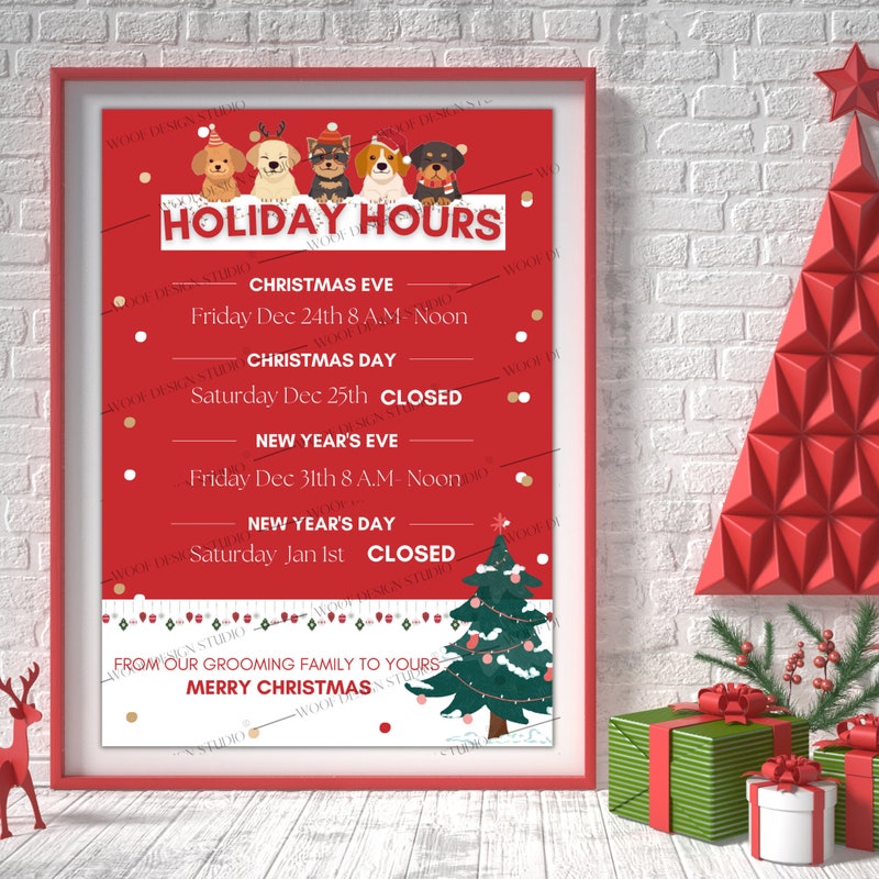 Holiday Hours Sign - Etsy