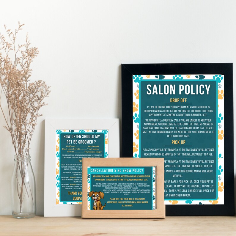 Dog Grooming Salon Policies Package Liability Dog Grooming Etsy