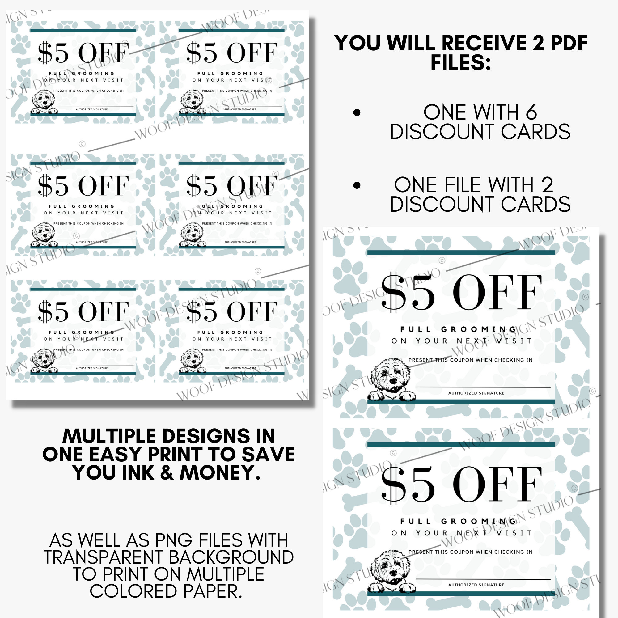 Dog Groomer Discount Card Coupon Dog Grooming Coupon Card Etsy UK