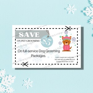 Holiday Discount Coupon for Dog grooming | Coupon/Discount for Dog Groomers | Christmas | Dog Grooming Form