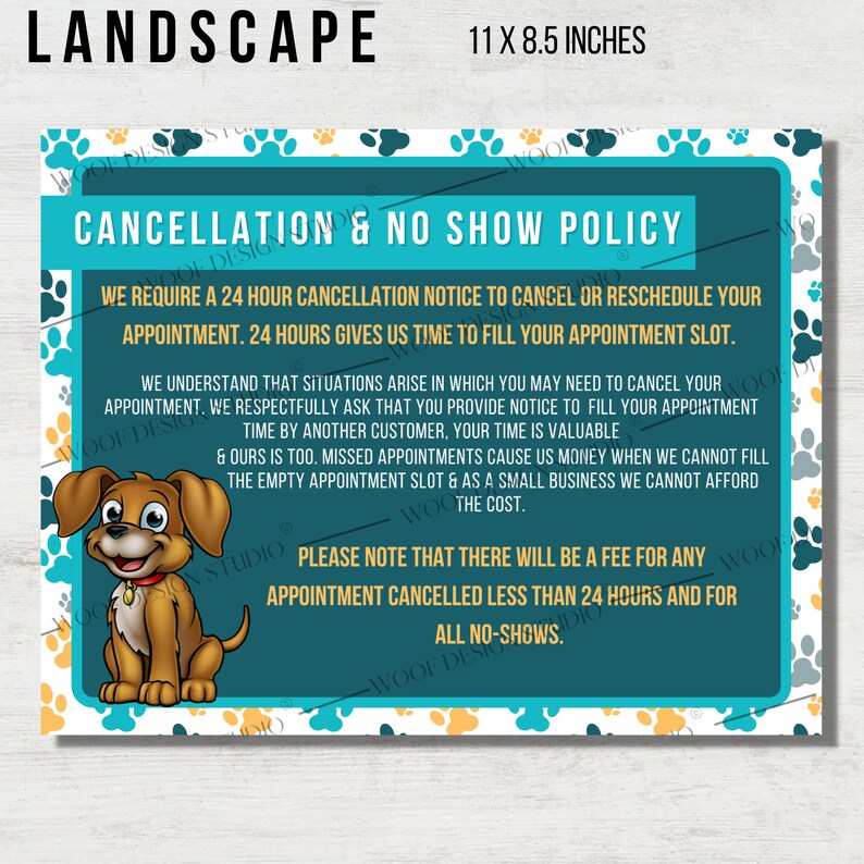 Dog Grooming Salon Policies Package Liability Dog Grooming Etsy