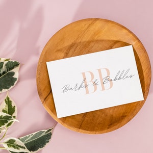 Tarjetas de visita de peluquería canina / Diseños para peluqueros caninos / Diseño digital / Minimalista / Moderno
