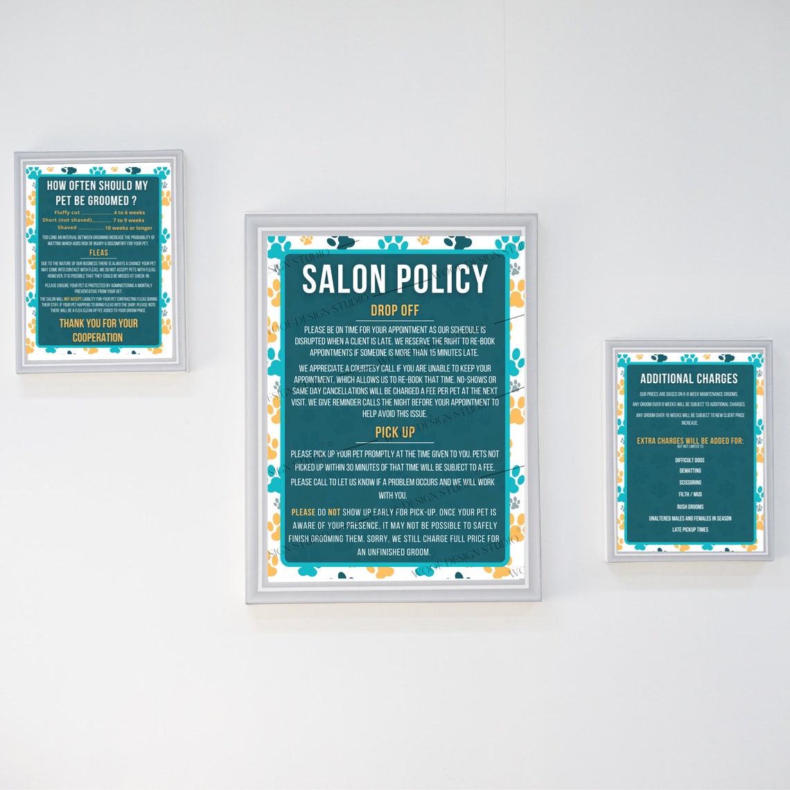 Dog Grooming Salon Policies Package Liability Dog Grooming Etsy