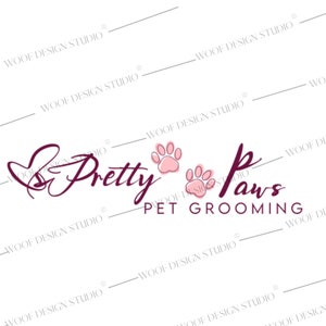 Pet Grooming Logo | Business Branding Kit | Hundebräutigam Logo und Branding | Vorgefertigtes Logo Design | Süße | Digitales Design | Girlie