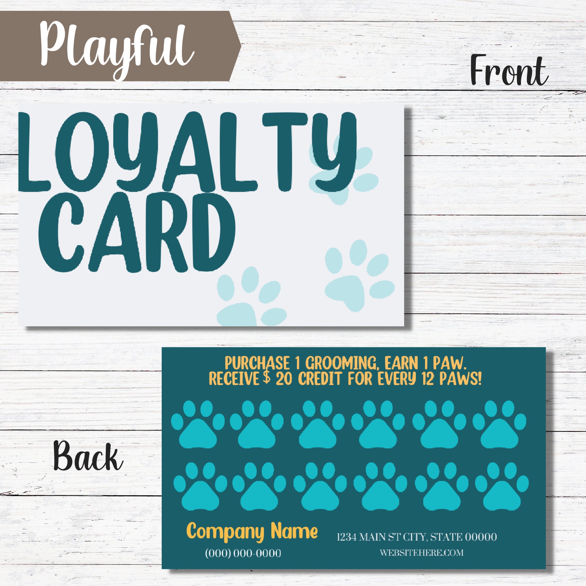 Picture of Loyalty Card for Dog Groomers | Dog Walkers | Customize Card | Digital ...
