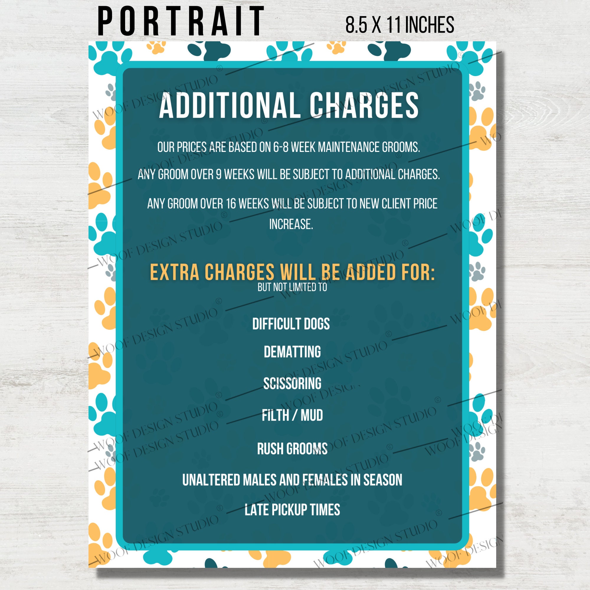 Dog Grooming Salon Policies Package Liability Dog Grooming Etsy