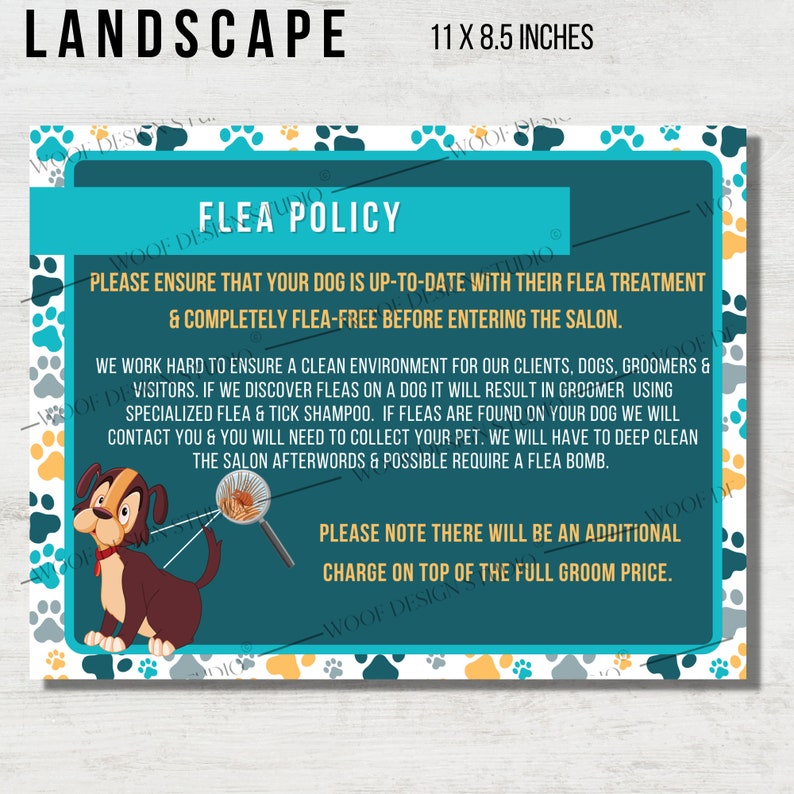 Dog Grooming Salon Policies Package Liability Dog Grooming Etsy