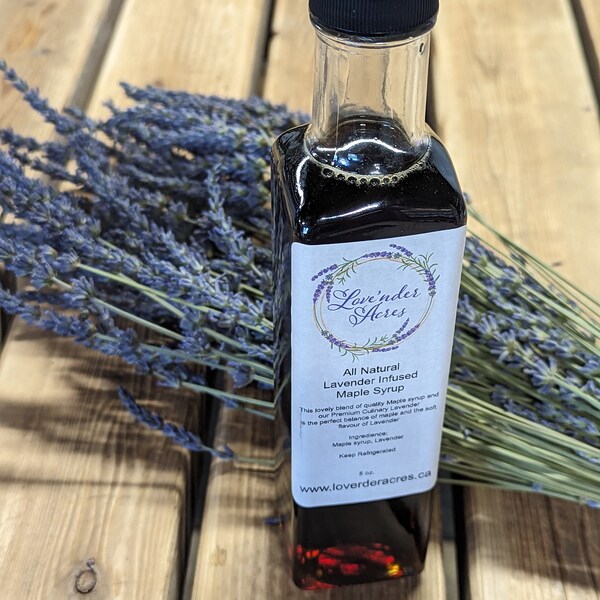 Lavender Maple Syrup: Floral Elegance, Organically Grown Phenomenal Lavender, 100% Pure Canadian Delight (8 oz)