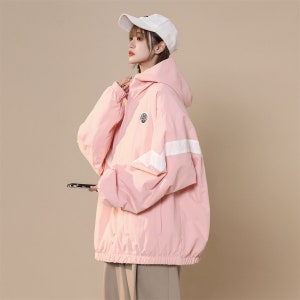 Women&#39;s Graduate Jacket Casual Pink Windbreaker