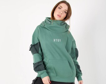 Women's HTGY Embroidery Cyberpunk Fleece Hoodie