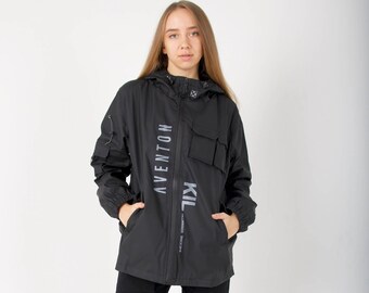 Women's Leather Techwear Jacket Streetwear Coat