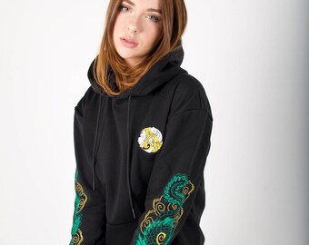 Y2K Cross Zip up Hoodie, Embroidered Flames Streetwear Y2K Cross Zip up Hoodie, Embroidered Flames Streetwear