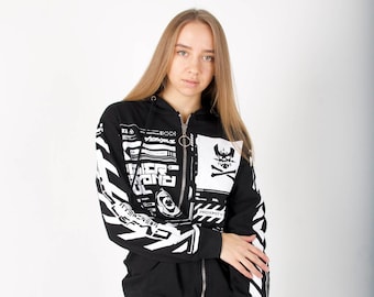 Techwear Cyber Anime Mouse Warrior Streetwear Jacket With Hoodie