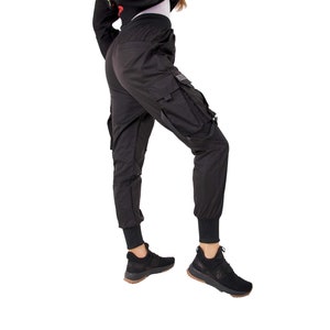 Women&#39;s Streetwear Black Matte Black Joggers