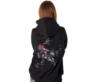 Women's Streetwear Embroidery Mythical Beast Hoodie