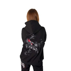 Women&#39;s Streetwear Embroidery Mythical Beast Hoodie