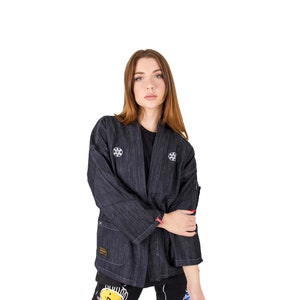 Women&#39;s Japanese Denim Kimono Shirt Jacket