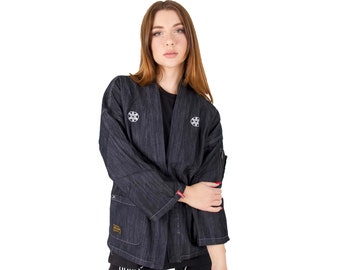 Women's Japanese Denim Kimono Shirt Jacket