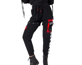 Women's Enflamed Black Jogger Sweatpants
