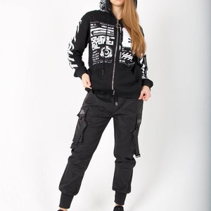 Techwear Cyber Anime Mouse Warrior Streetwear Jacket With Hoodie image 5