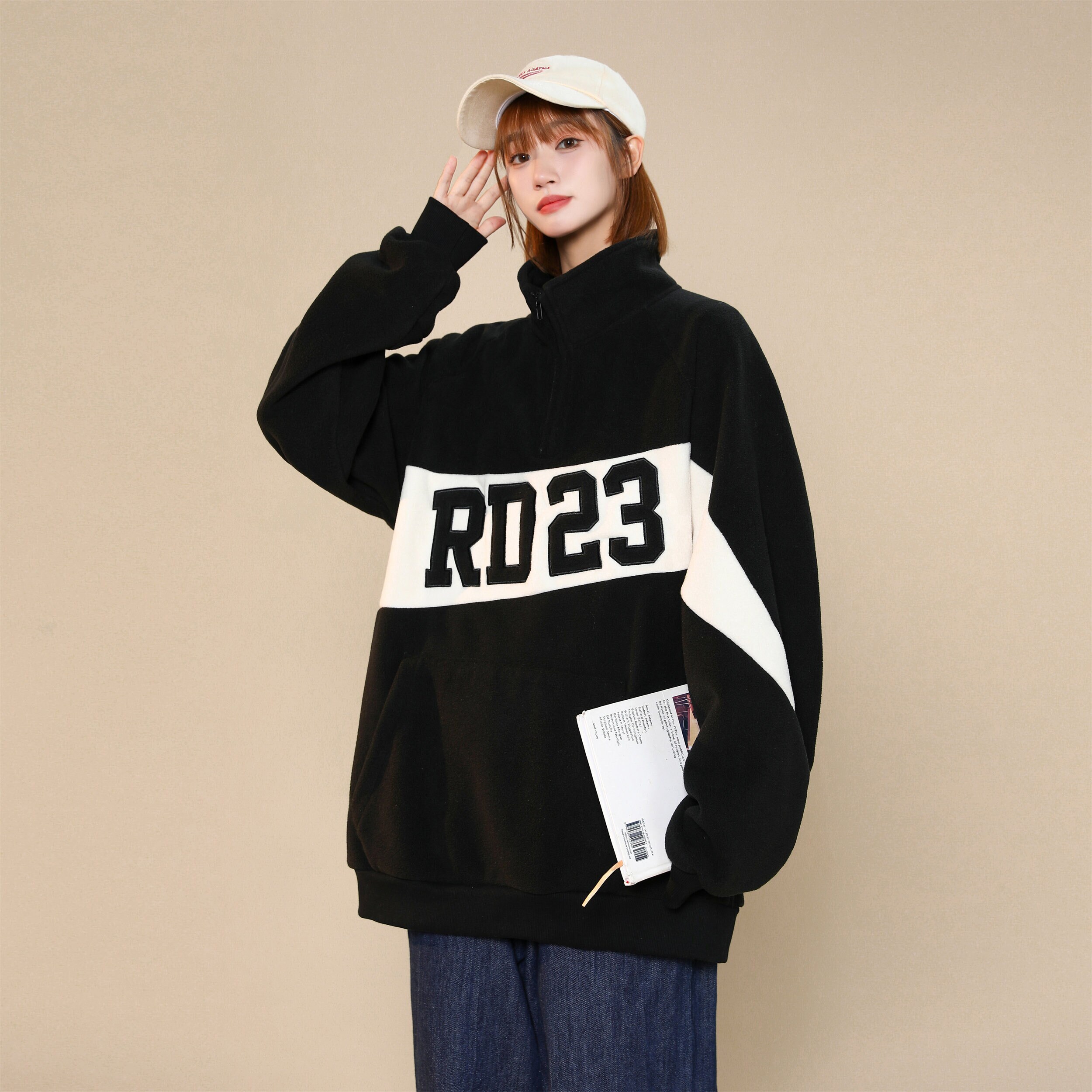 Felpa pelosa da donna con zip nera a quarti Etsy Italia