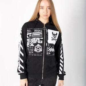 Techwear Cyber Anime Mouse Warrior Streetwear Jacket With Hoodie image 7