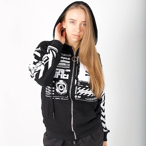 Techwear Cyber Anime Mouse Warrior Streetwear Jacket With Hoodie image 9