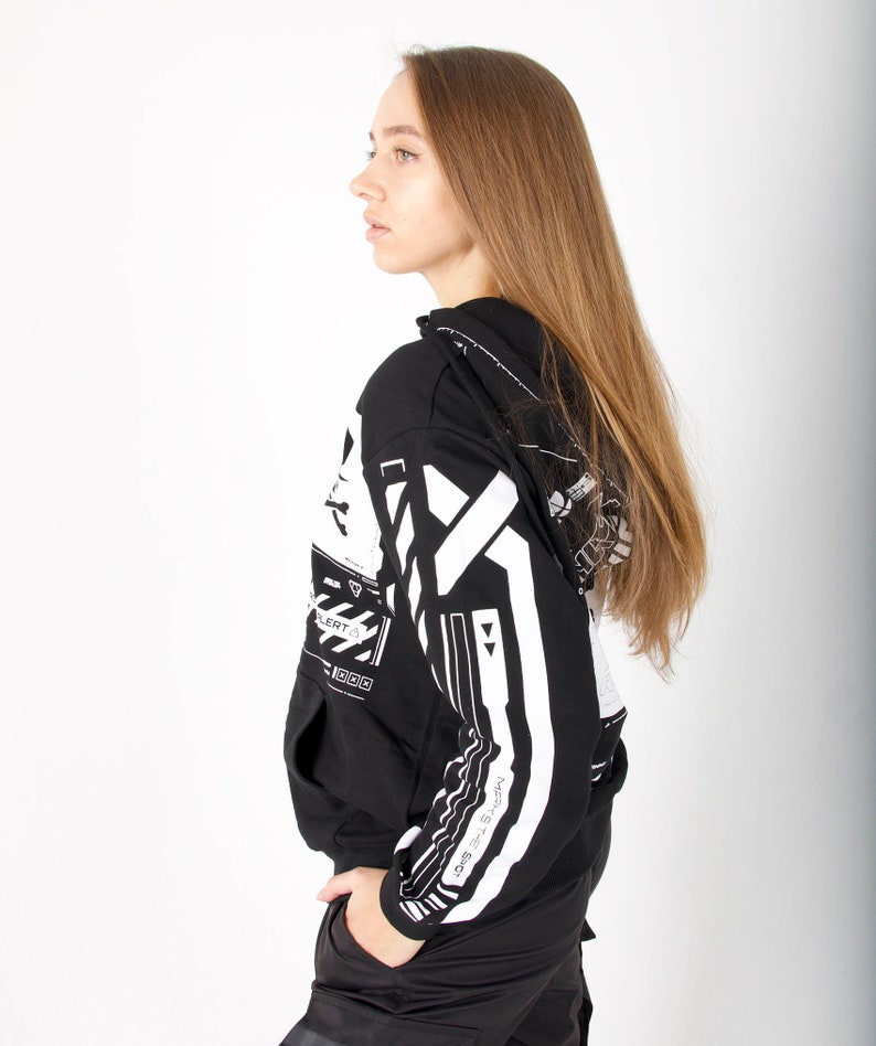 Techwear Cyber Anime Mouse Warrior Streetwear Jacket With Hoodie image 4
