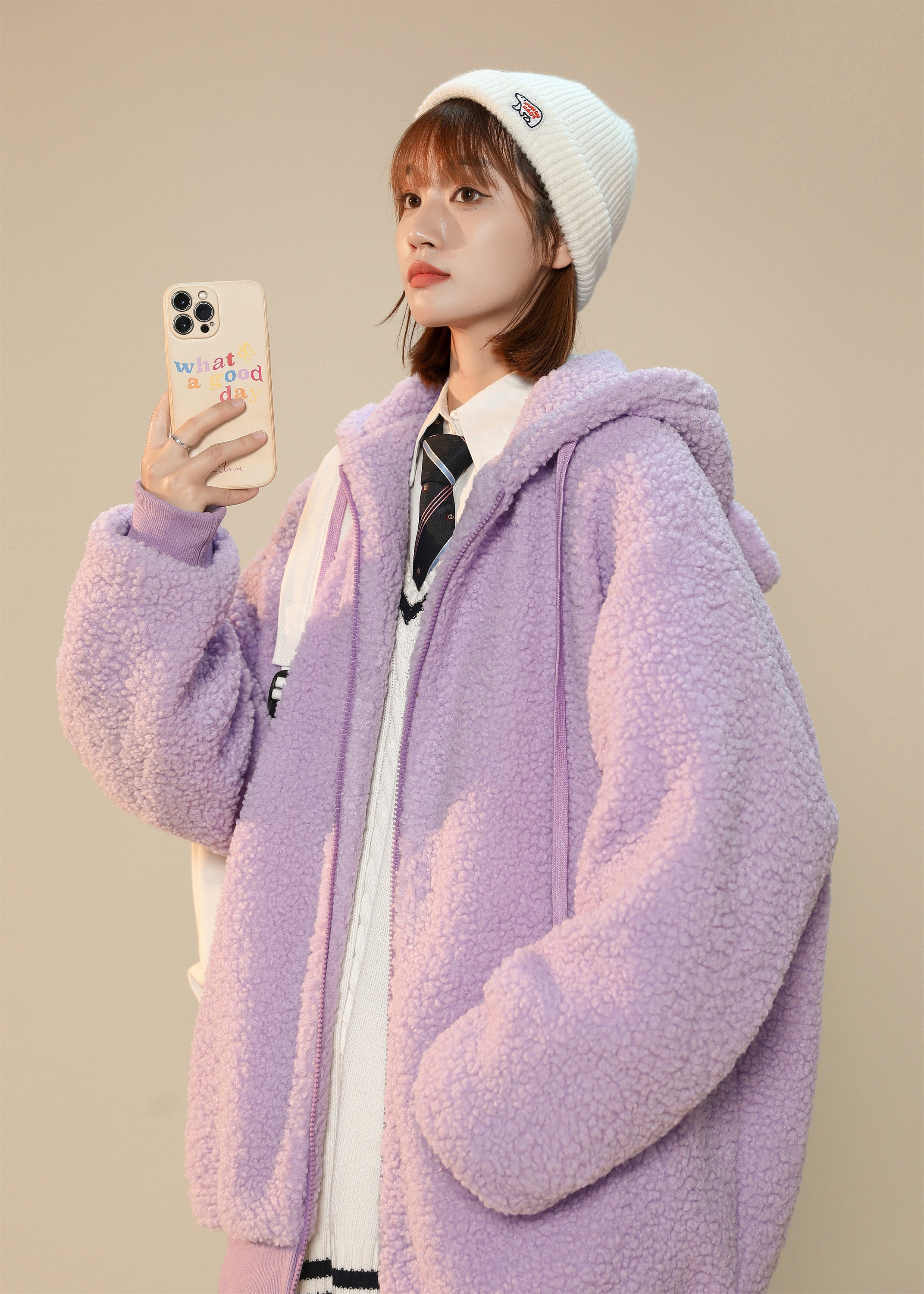 Purple teddy bear jacket outlet