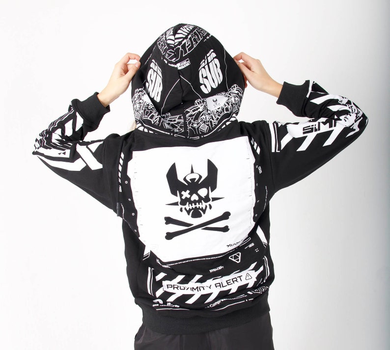 Techwear Cyber Anime Mouse Warrior Streetwear Jacket With Hoodie image 8