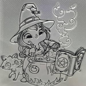 Witch Stamps || Halloween stamps || Silcone Stamps || Reusable Stamps || Halloween Witch