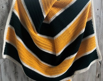 Green Bay Packers Crochet Blanket: Handmade NFL Throw