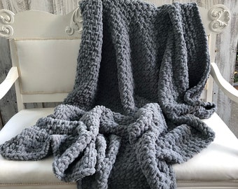 Chunky Crochet Blanket: Plush Chenille, Bulky Weight Throw