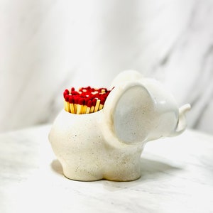 Mini Elephant Concrete Matchstick holder with striker|Candle accessories| Favor and gifts |Unique gift
