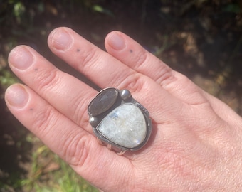 Double Moonstone Statement Ring