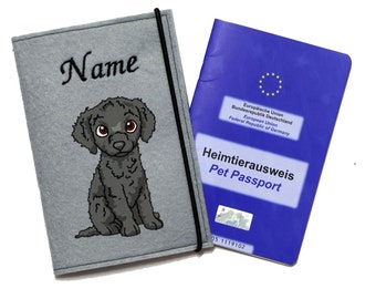 Impfpasshülle Hund Curly Coated Retriever, Tierpass Hülle, personalisiert Impfpass Hülle Hund, Tierpasshülle Hund, Geschenk Hundebesitzer