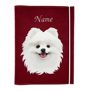 Document cover dog Spitz white, personalized document folder for dog, dog accessories, gift dog, dog supplies, animal passport cover