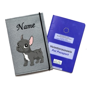 Vaccination passport cover dog French bulldog, animal passport cover, personalized vaccination certificate cover dog, animal passport cover dog, gift dog owner