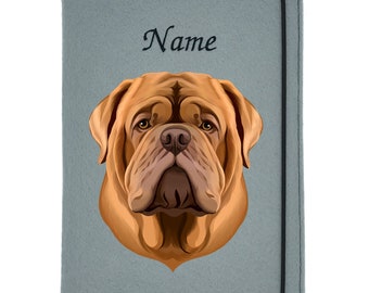 Dokumentenhülle Hund Bordeauxdogge, personalisierte Dokumentenmappe für Hund, Hundezubehör, Geschenk Hund, Hundebedarf, Tierpasshülle