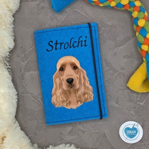 Funda cartilla vacunacion perro cocker spaniel ingles dorado, funda pasaporte animales con nombre, funda cartilla vacunacion perro personalizada, accesorios perros, regalo perro imagen 5